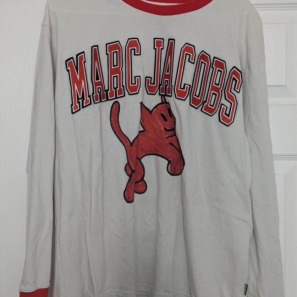 Heave By Marc Jacobs White and Red Long Sleeve Shirt